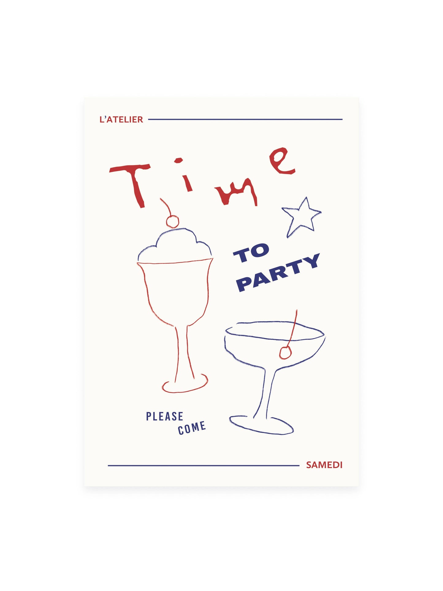 L'Atelier Samedi | Postkarte 'Time to Party'