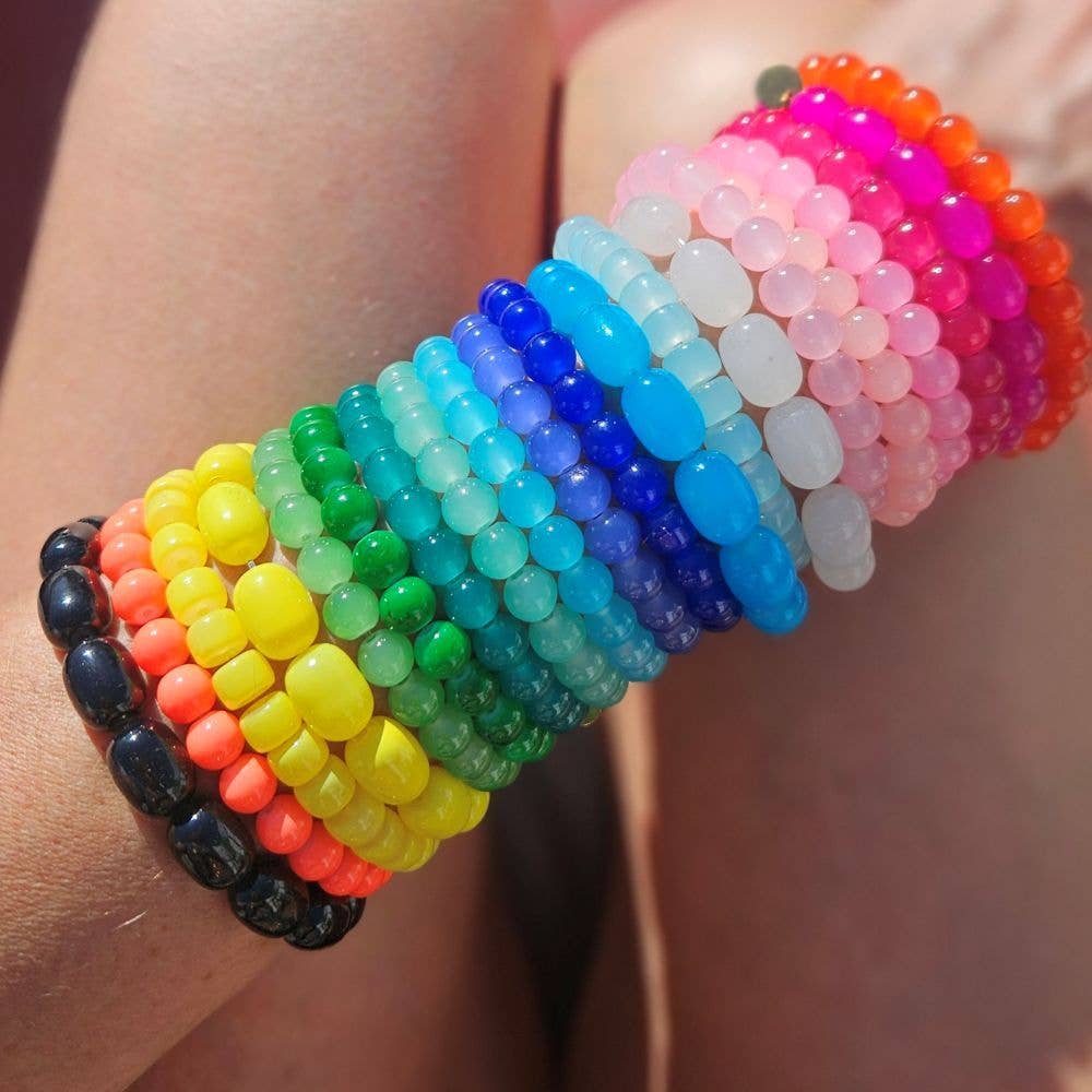 LITCHI | Jellybeans-Perlen Armband Himmelblau