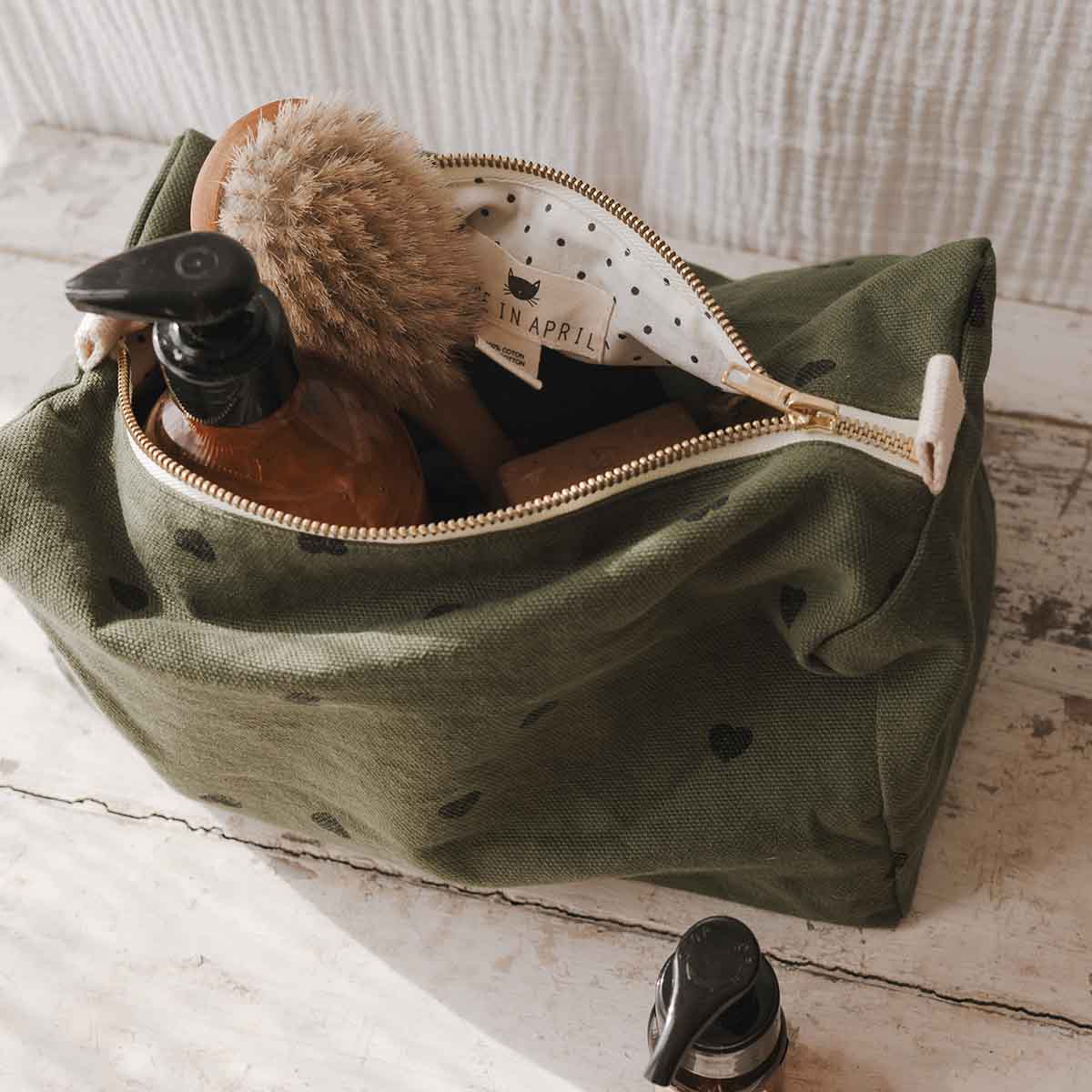 Rose in April | Kosmetiktasche Vic Heart Khaki