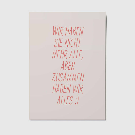 studio mirabella | Postkarte Zusammen haben wir alles