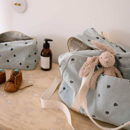Rose in April |  Kosmetiktasche Vic  Blue/Black Hearts