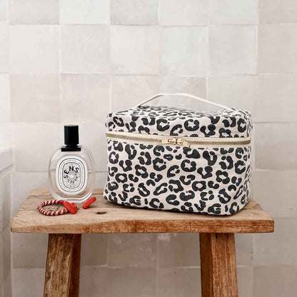 Rose in April | Kosmetiktasche Oona Leopard/Beigegrau