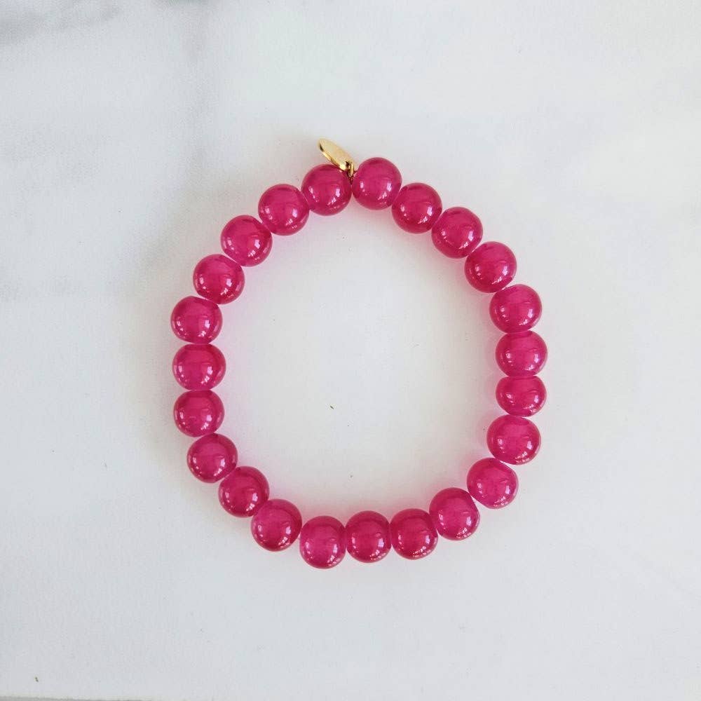LITCHI | Jellybeans-Perlen Armband Fuchsia