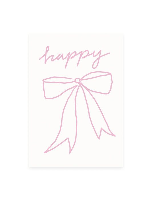 L'Atelier Samedi | Postkarte 'happy' Schleife