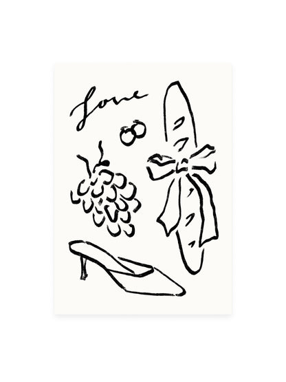 L'Atelier Samedi | Postkarte 'Love' Baguette