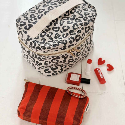Rose in April | Kosmetiktasche Oona Leopard/Beigegrau