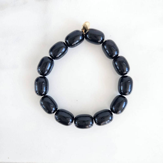 LITCHI | Jellybeans-Perlen Armband Schwarz