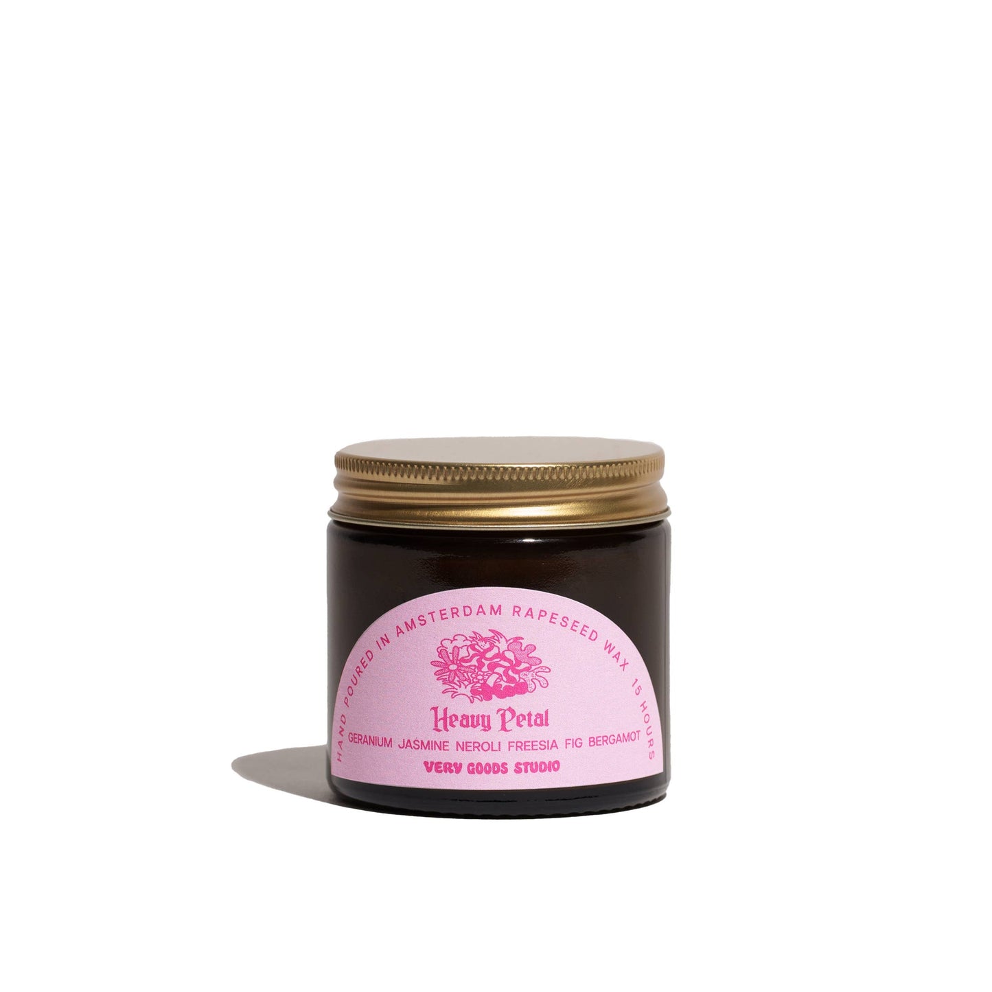Heavy Petal Duftkerze in Bernsteinglas, 60 ml, 12-15 Stunden Brenndauer