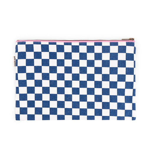 Rose in April | Lili Checkboard Clutch Marineblau