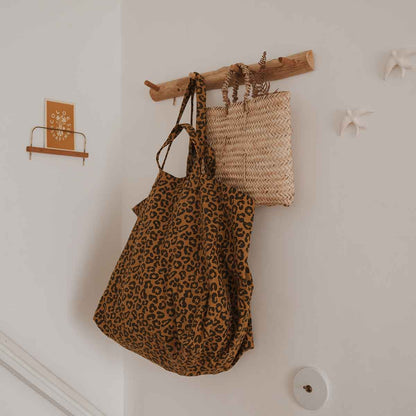 Rose in April | Elisa Baumwolltasche  Karamell/Leopardenmuster