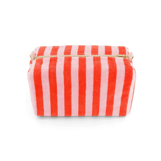 Rose in April | Kosmetiktasche Vic Pouch Terry Stripes Pink/Tomato