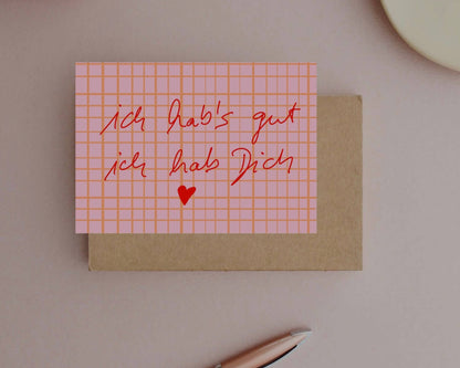 Ute Arnold | Postkarte Ich hab’s gut ich hab dich