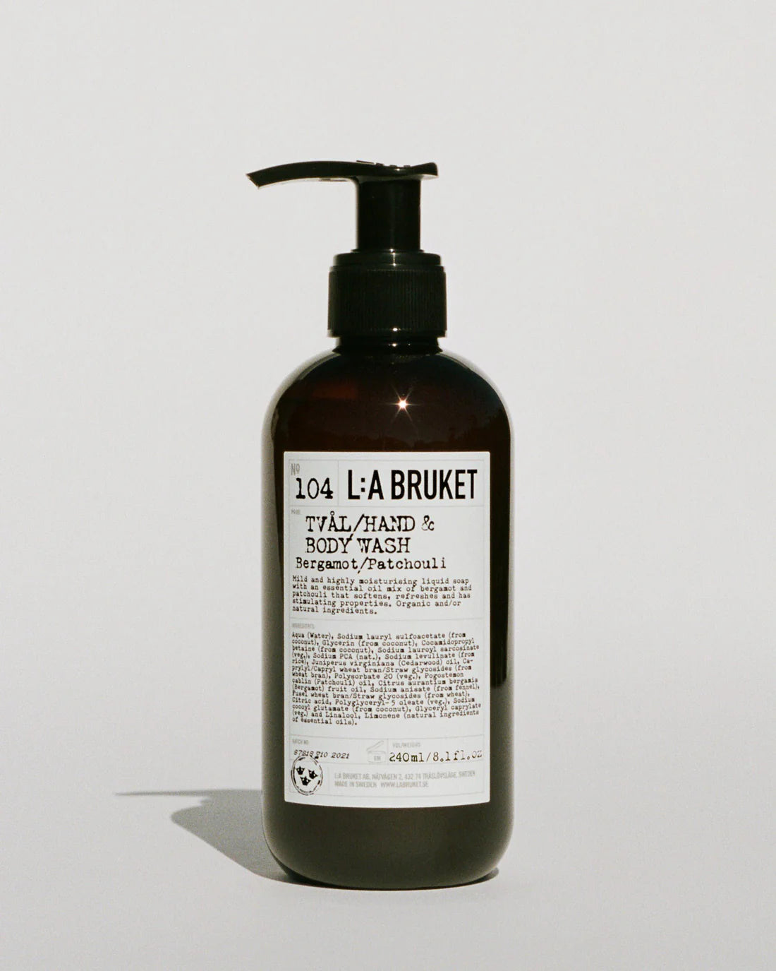 L:a Bruket | 104 Hand & Body Wash  - Bergamot / Patchouli