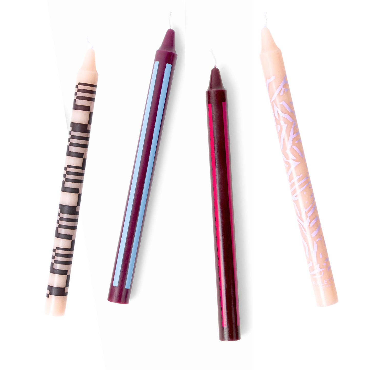 Palette Amsterdam |  Designkerzen - im 4er Set - Maroon Room