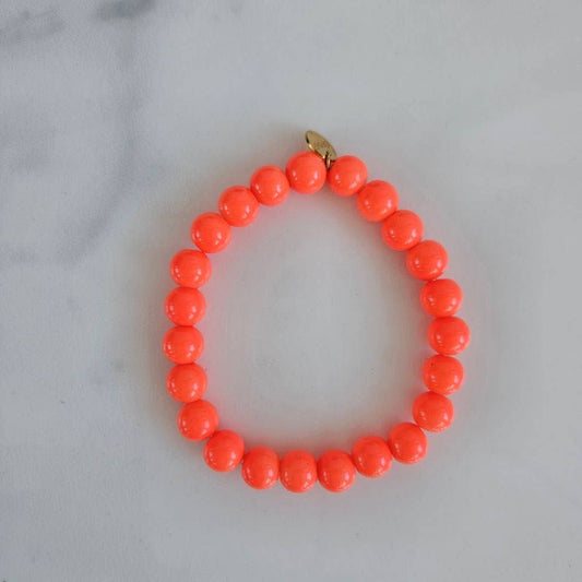 LITCHI | Jellybeans-Perlen Armband Neonorange