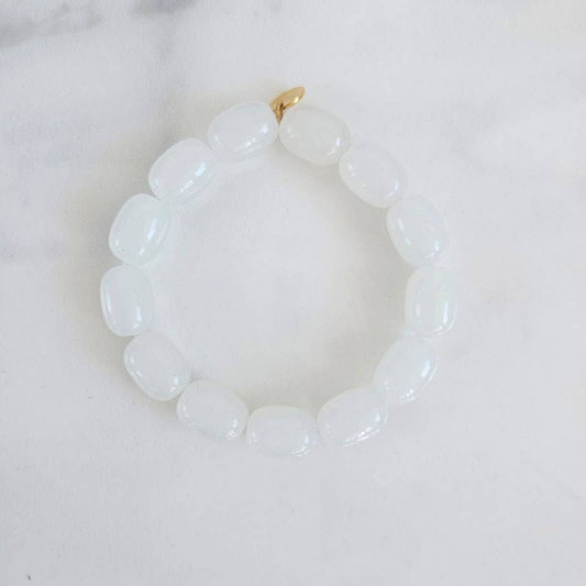 LITCHI | Jellybeans-Perlen Armband Weiß