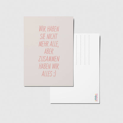 studio mirabella | Postkarte Zusammen haben wir alles