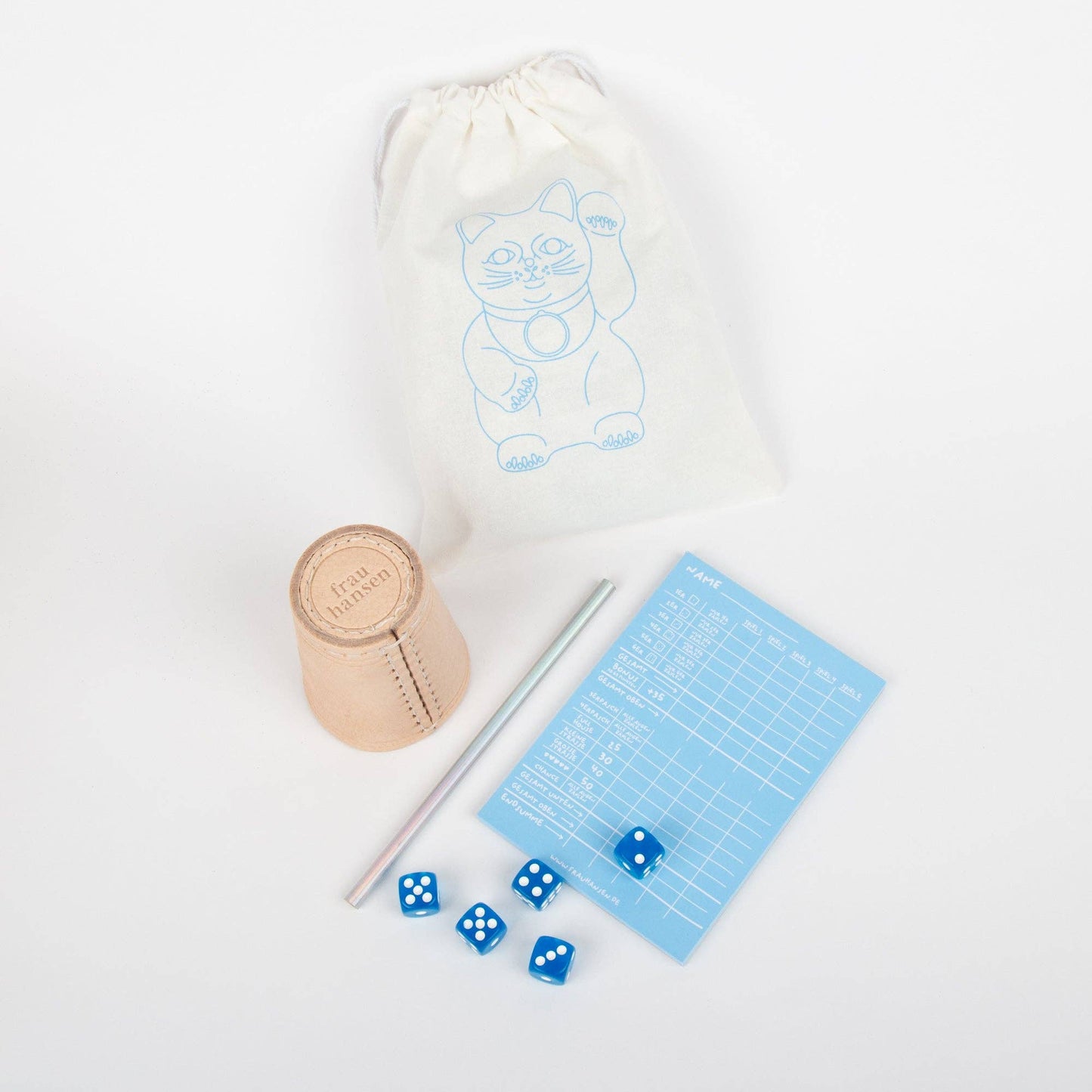 Frau Hansen | Würfelspiel Blau 5er Set