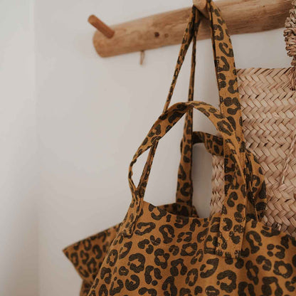 Rose in April | Elisa Baumwolltasche  Karamell/Leopardenmuster