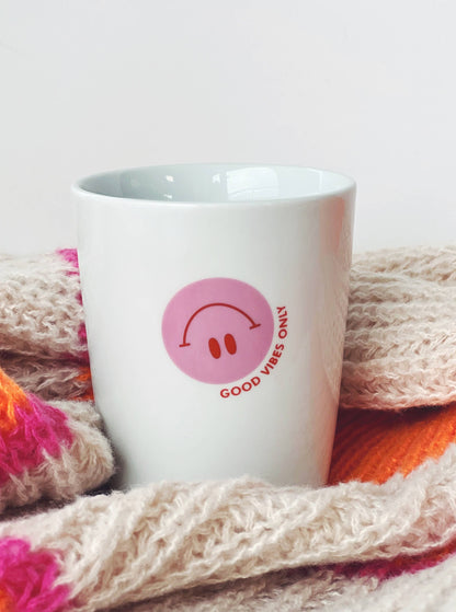 Goldscherben | Tasse Smiley Good Vibes Only